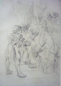 Esquisse de Jésus de douze ans dans le temple